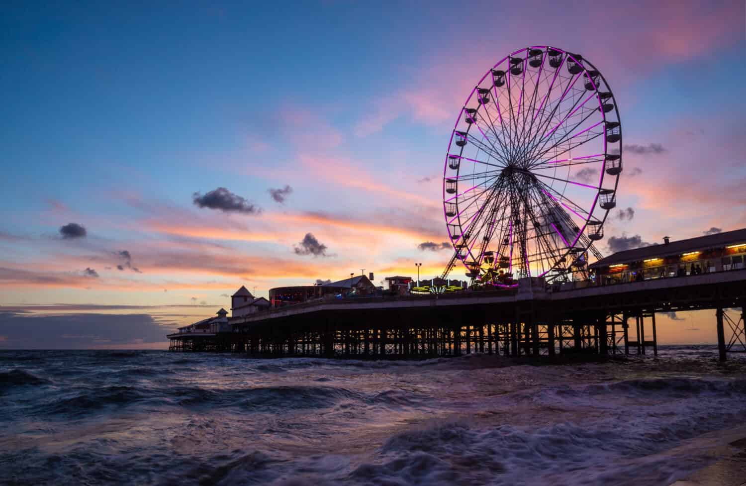 Central Pier Blackpool England Sunset