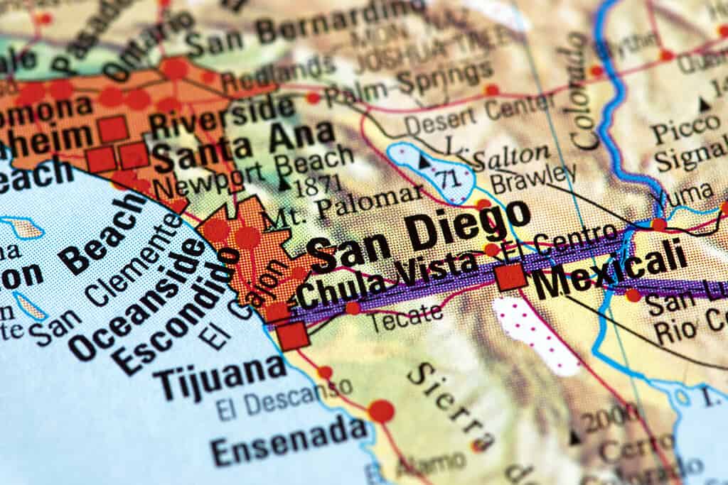 San Diego on the map