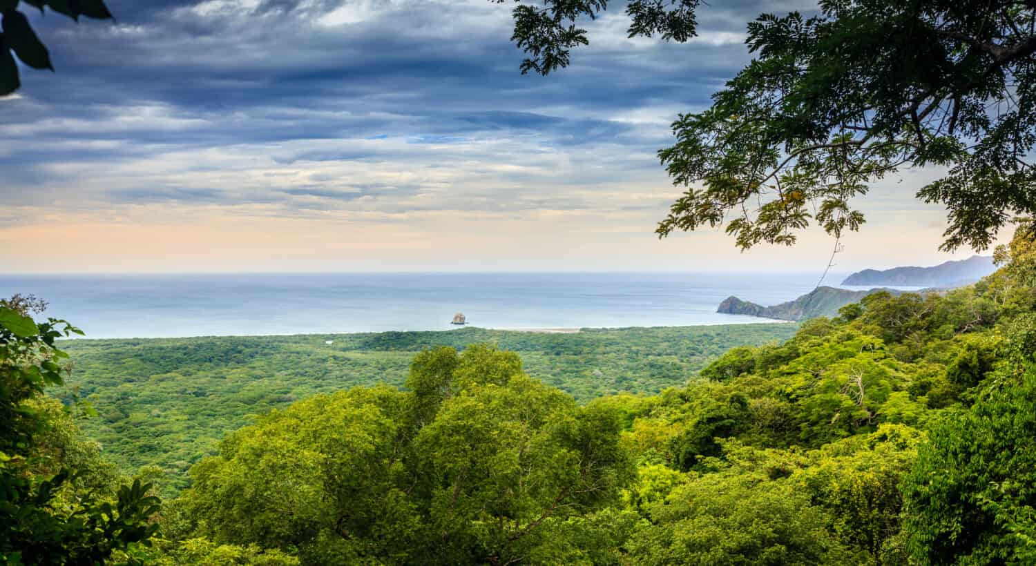 Overlook of Pacific coastline in Santa Rosa National Park in Costa Rica