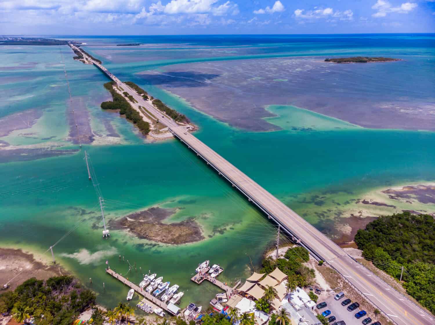 Aerial shot of U.S. route 1, Key West , Florida