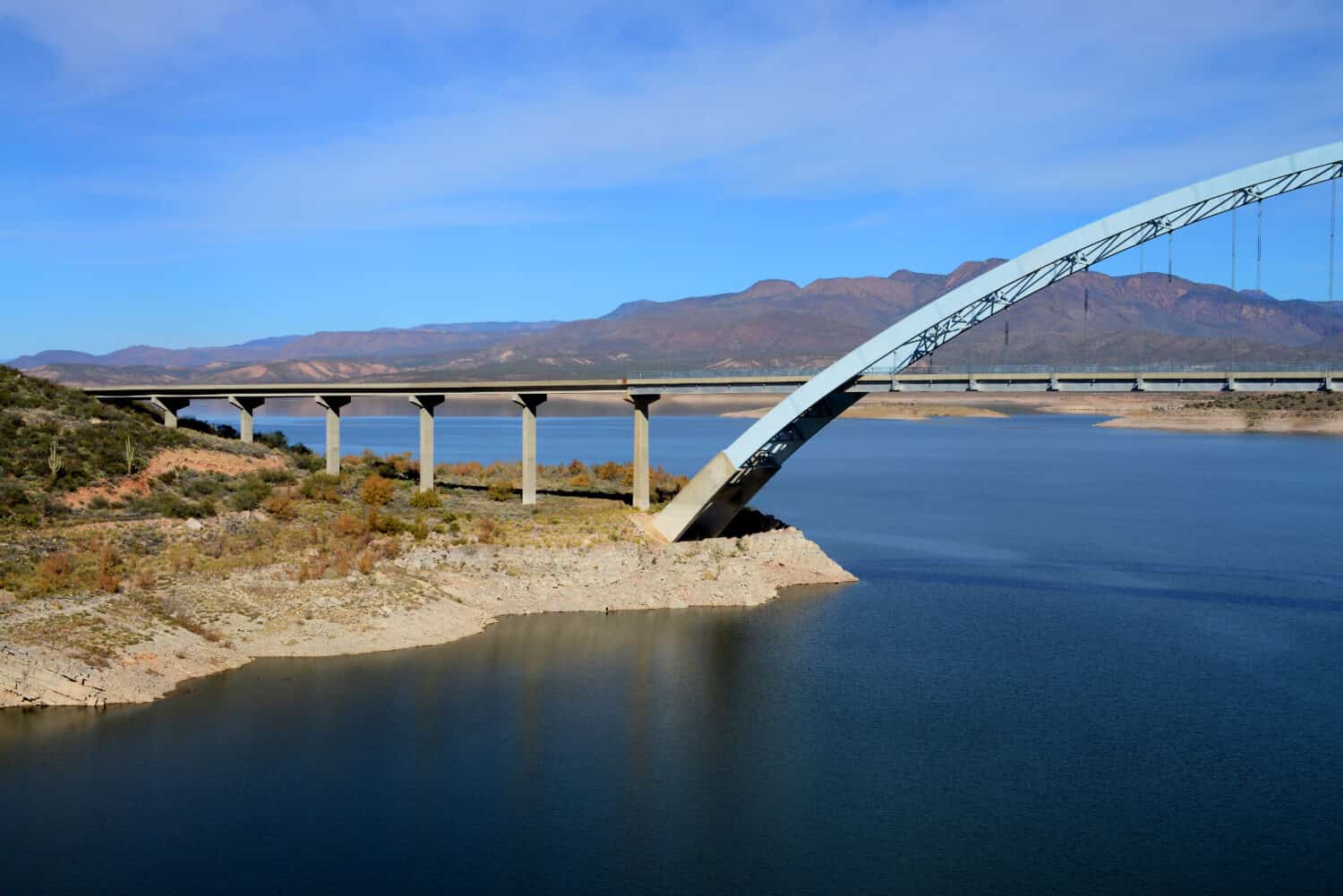 Roosevelt Bridge and Roosevelt lake in southeast Arizona