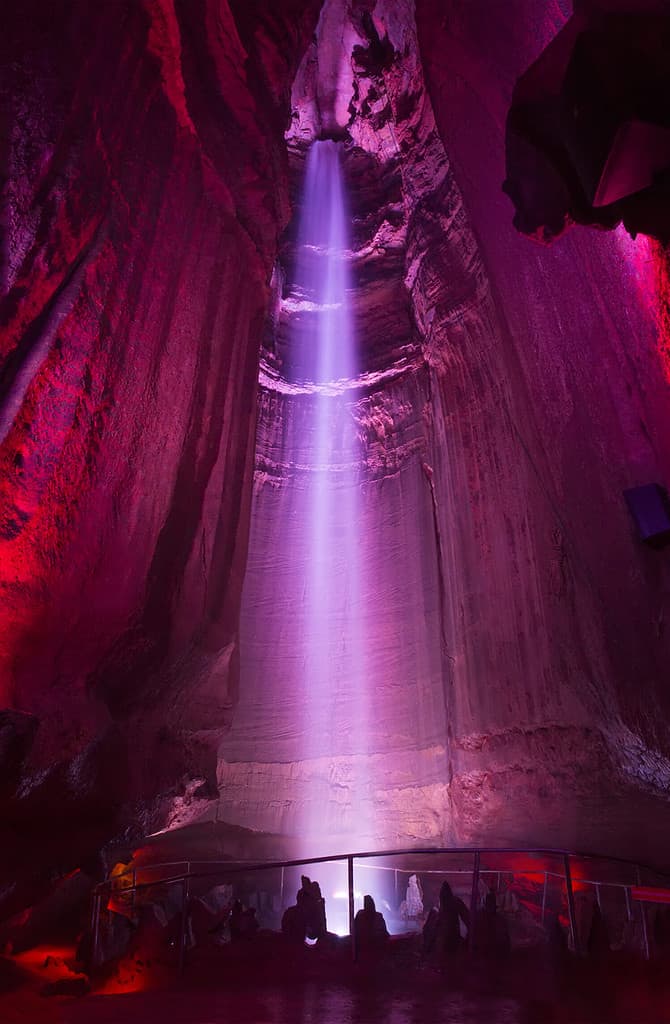 Ruby Falls is a underground waterfall located within Lookout Mountain, near Chattanooga, Tennessee in the United States.