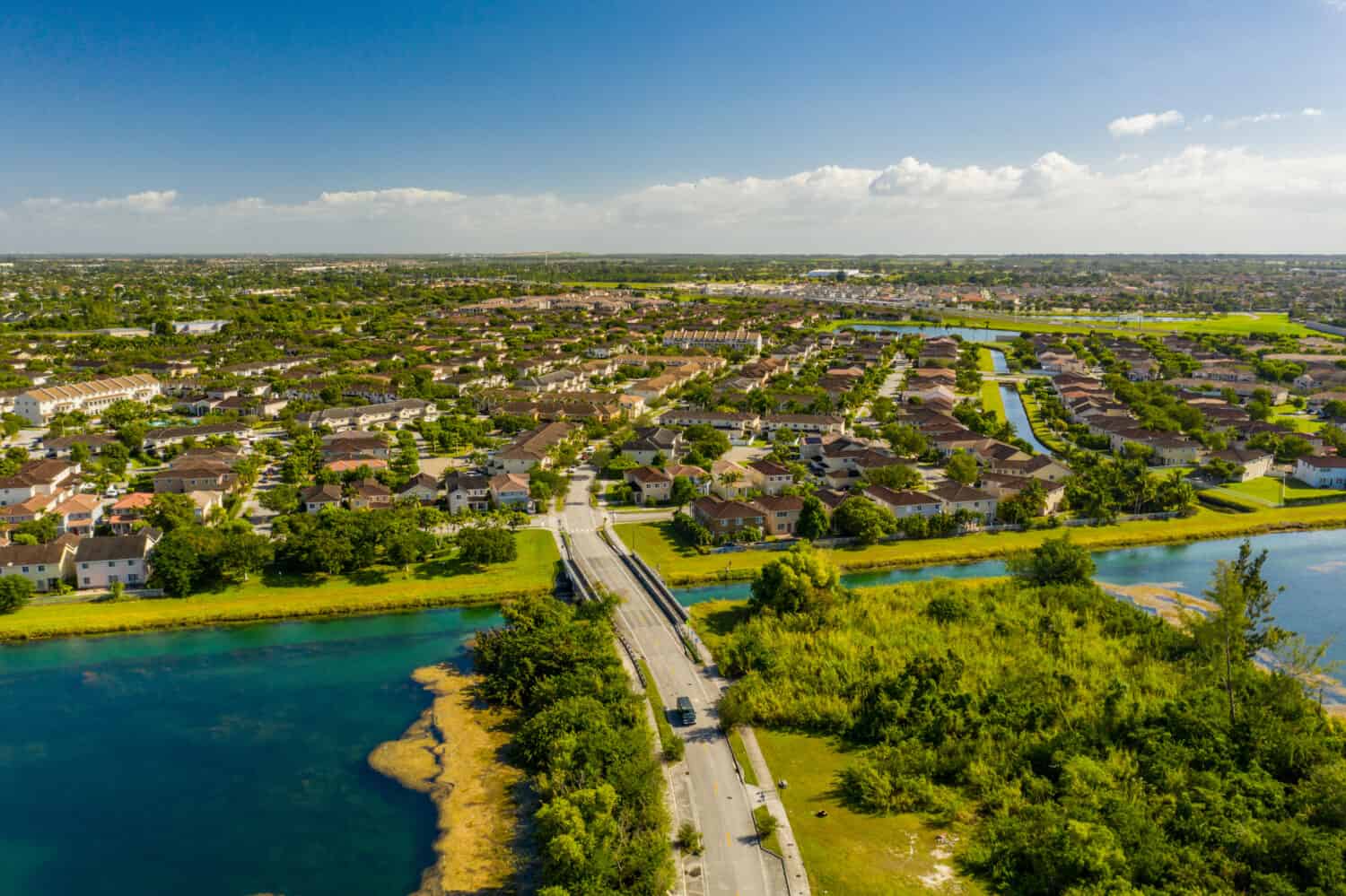 Scenic landscape Homestead Florida USA residential real estate homes
