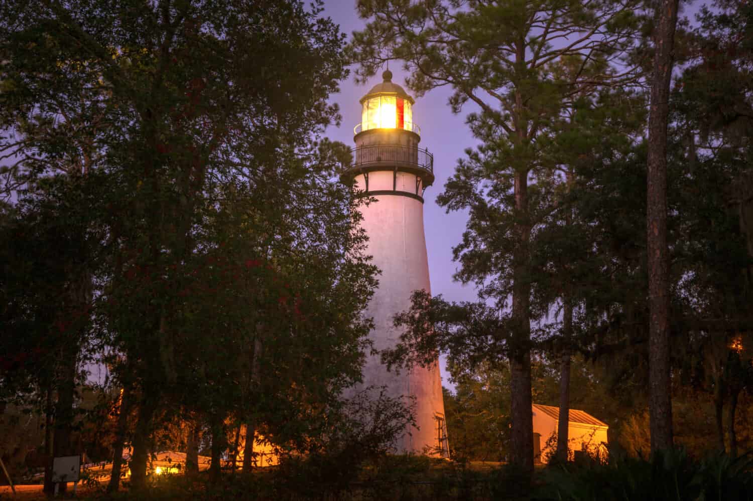 Amelia Island Lighthouse. Fernandina Beach, Florida, USA. A coastal city that is one of the least hurricane-prone places in Florida 