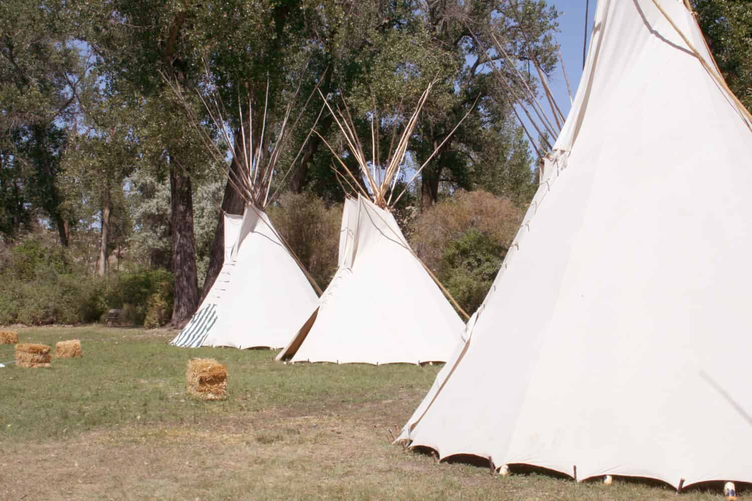 Sioux tipis in the Yellowstone Valley of Montana