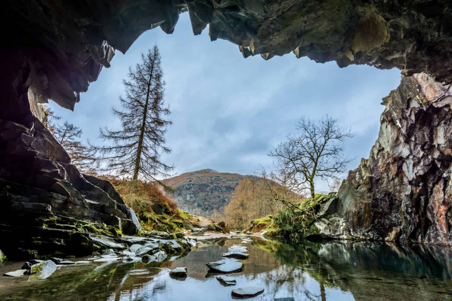 Rydal Cave, Rydal Water, Lake District UK