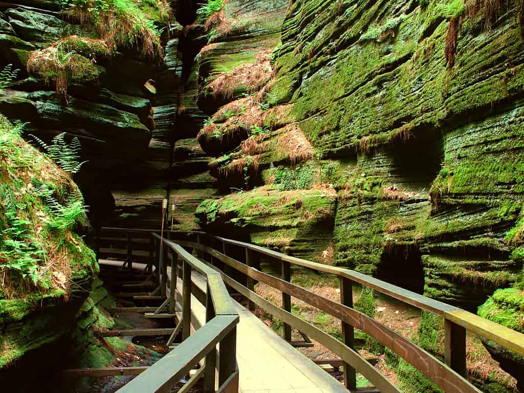 Witches Gulch is a beautiful slot canyon in the Wisconsin Dells