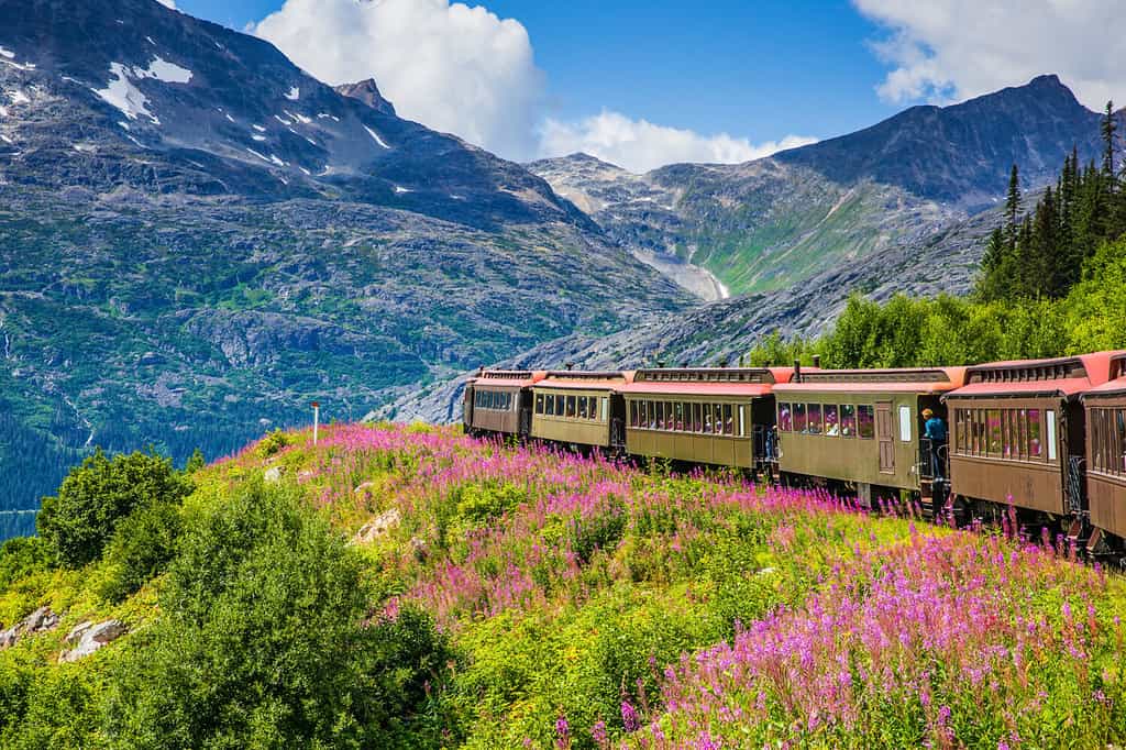 Skagway, Alaska. The scenic White Pass & Yukon Route Railroad.