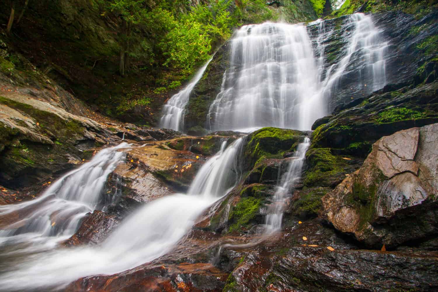 Majestic Moss Glen Falls near Stowe, Vermont USA