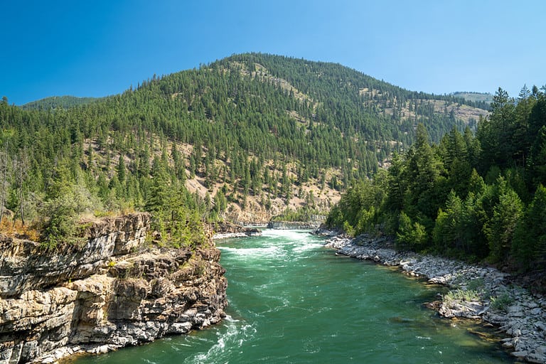 The Kootenai River in the Kootenai National Forest near Libby, Montana