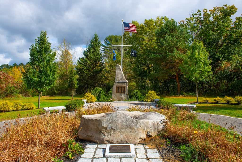 Memorial of General William Whipple, a signer of United States Declaration of Independence, in town of Kittery, Maine ME, USA.