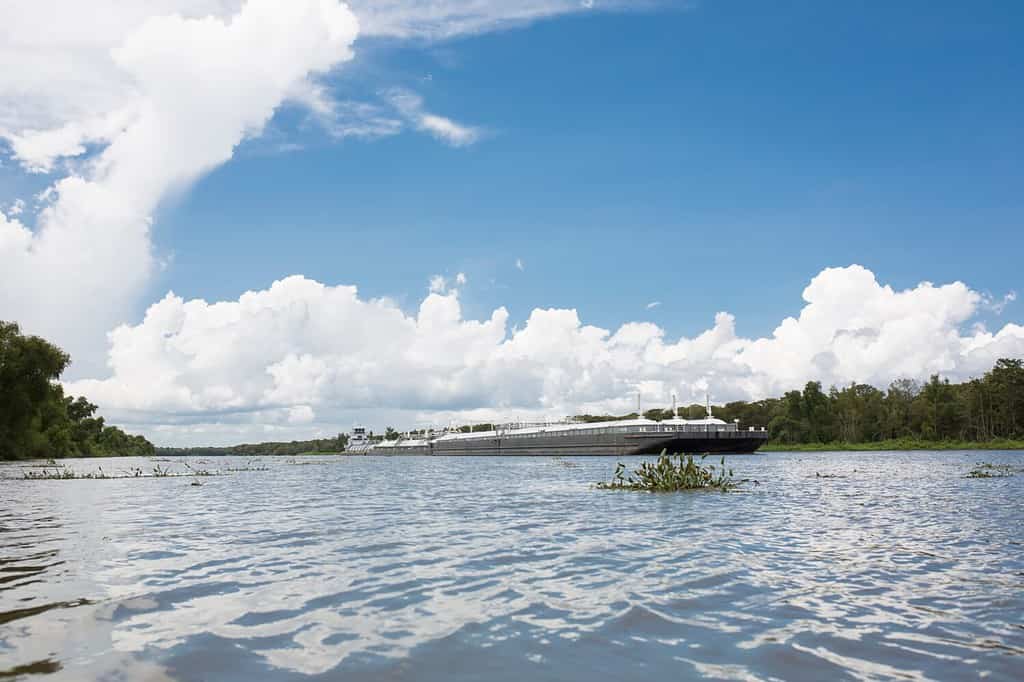 Barge on Atchafalaya River in Louisiana