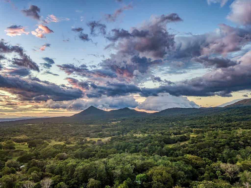 Aerial View of the Rincon de La Vieja Volcano and National Park in Guanacaste, Costa Rica