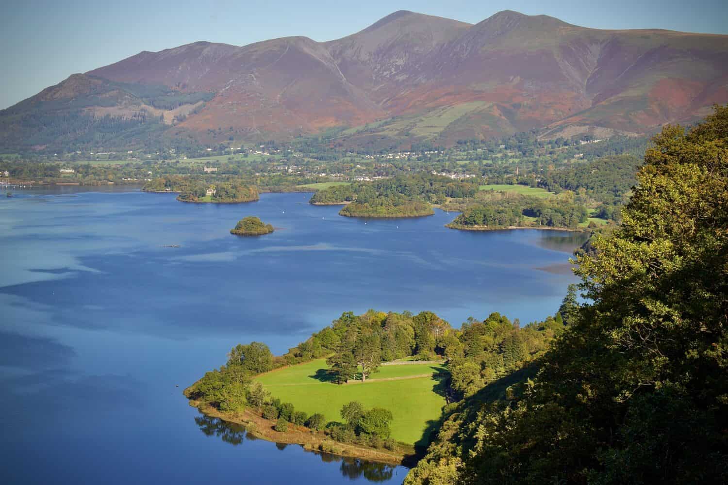 Surprise view of Derwent water in the Lake District, England