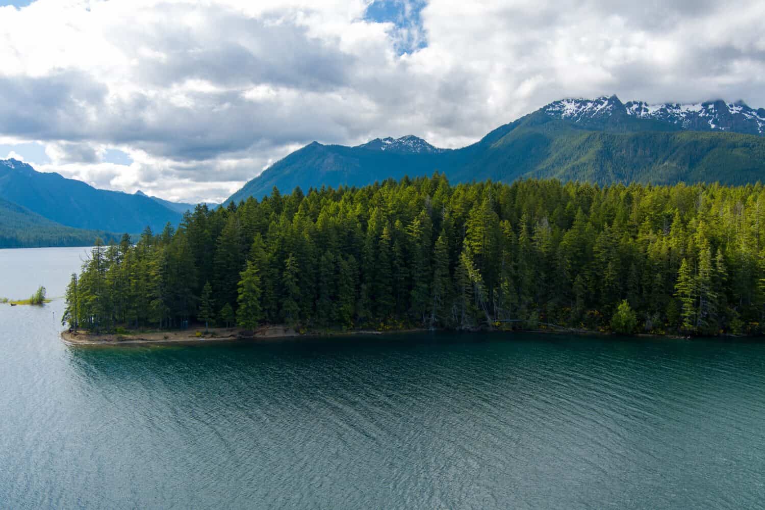 Lake Cushman and the Olympic Mountains in June 2022