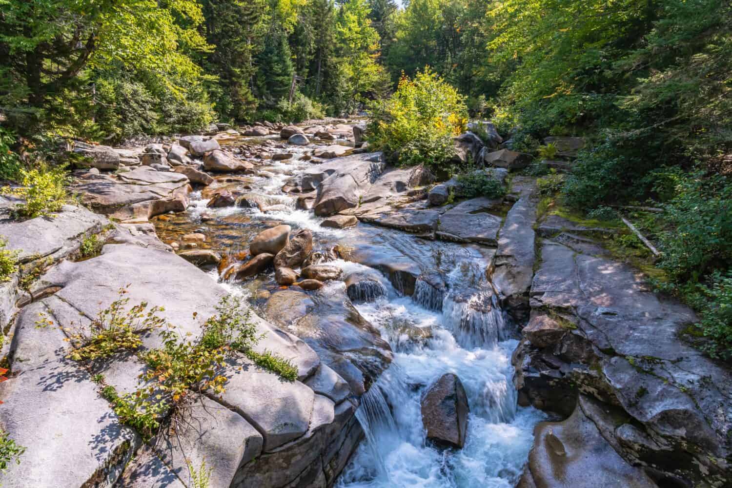 The small Ammonoosuc River on the western slope of Mount Washington in New Hampshire, USA. Ammonoosuc is Abnaki for a small narrow fishing spot.