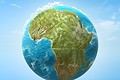 Earth with Africa maps with a sky background. Africa day concept