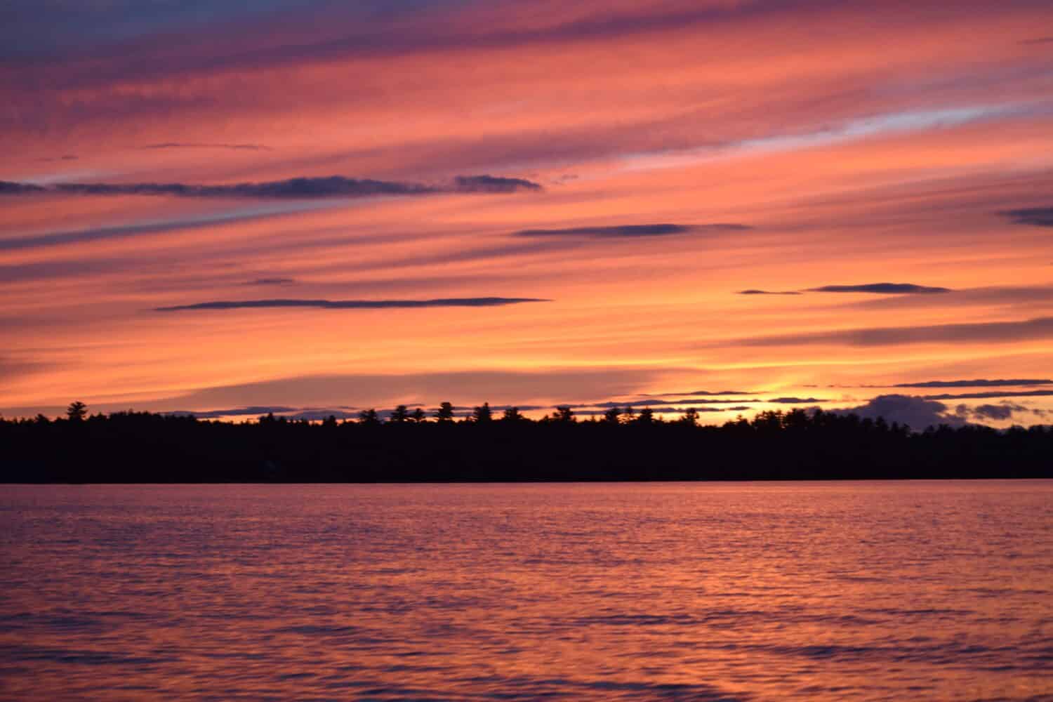 Sunset over Sebec Lake, Maine