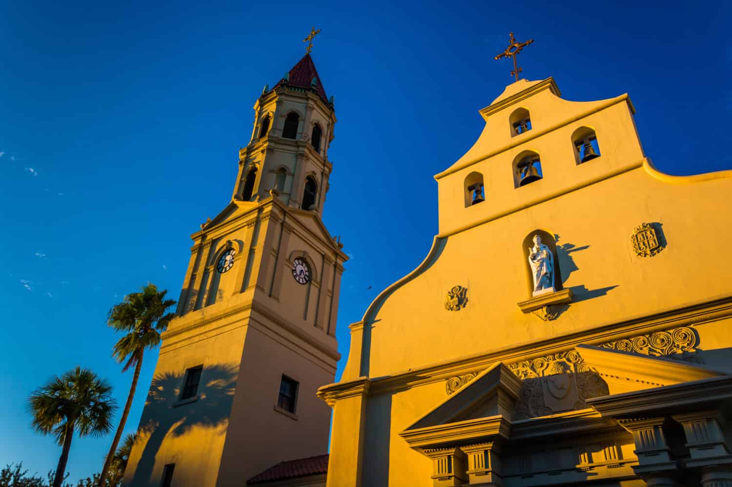 Evening light on the Cathedral Basilica in St. Augustine, Florida.