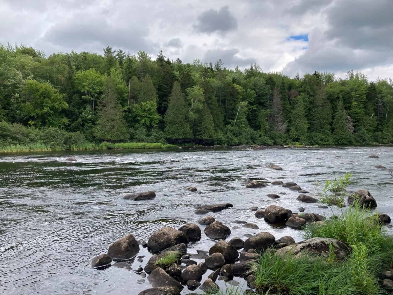 Androscoggin river on a cloudy day