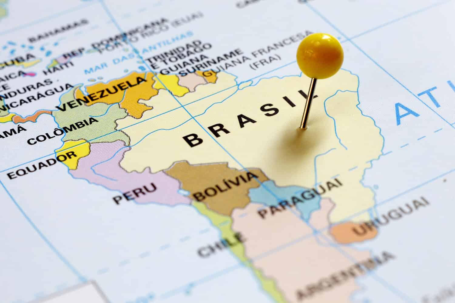 Map of South America, Brazil
