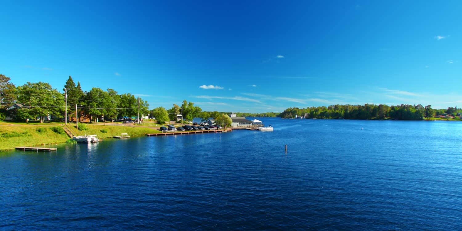 Lake Minocqua is located in northwoods Wisconsin and is a popular summer vacation destination.
