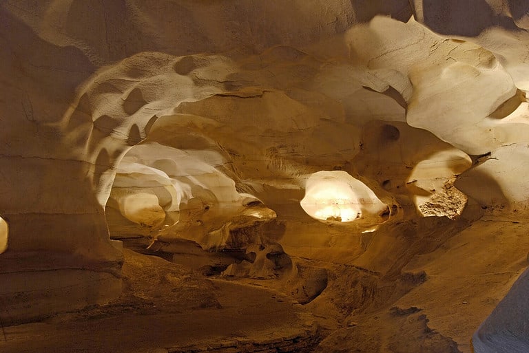 Beautifully formed and lighted formations and textures in this Central Texas Cave ... Longhorn Caverns State Park