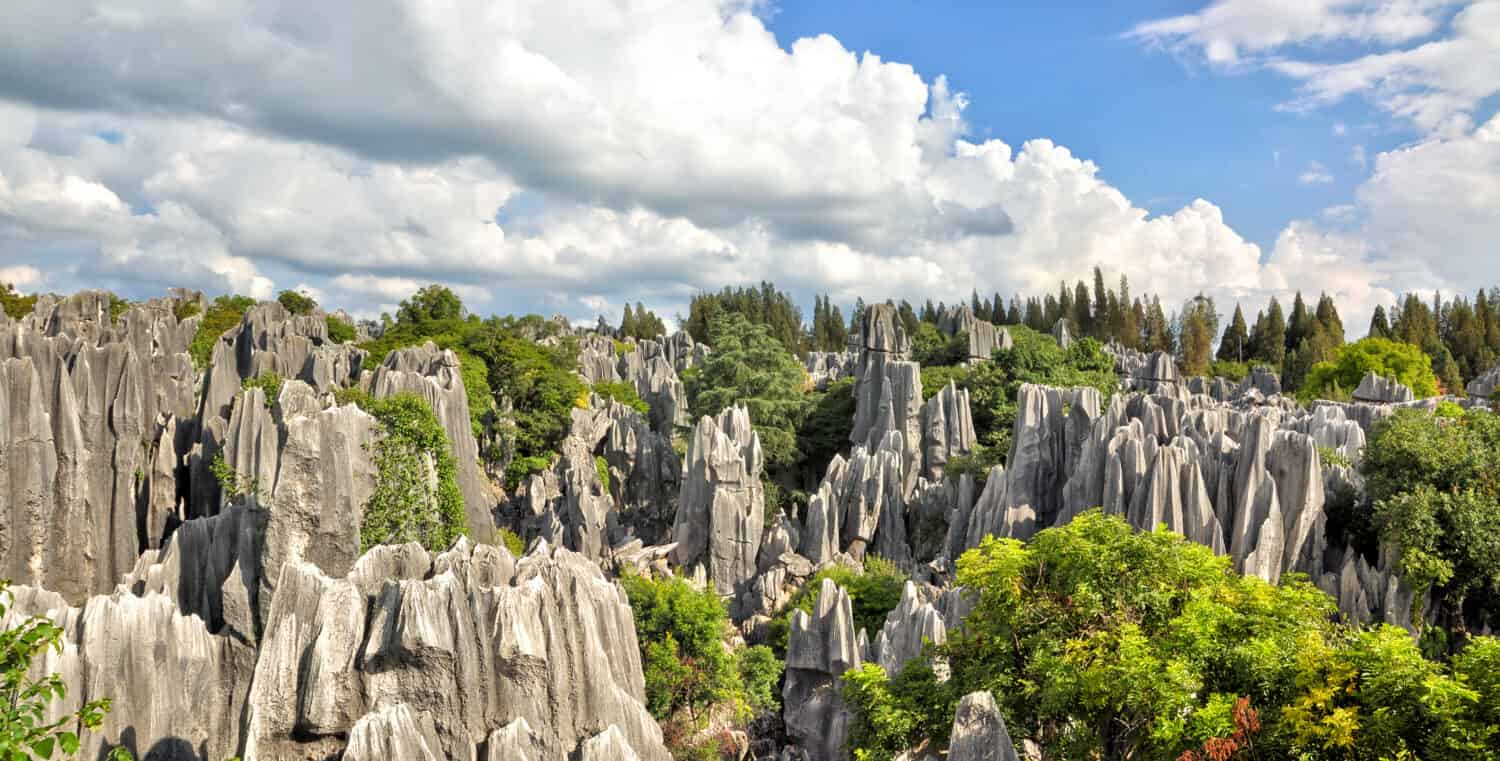 Beautiful Landscape of China Stone forest in Kunming, Yunnan province.