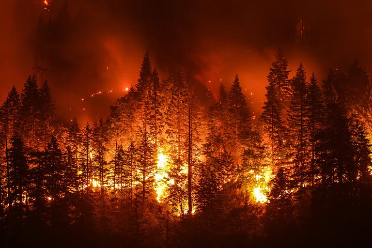 Eagle Creek Wildfire in Columbia River Gorge, Or