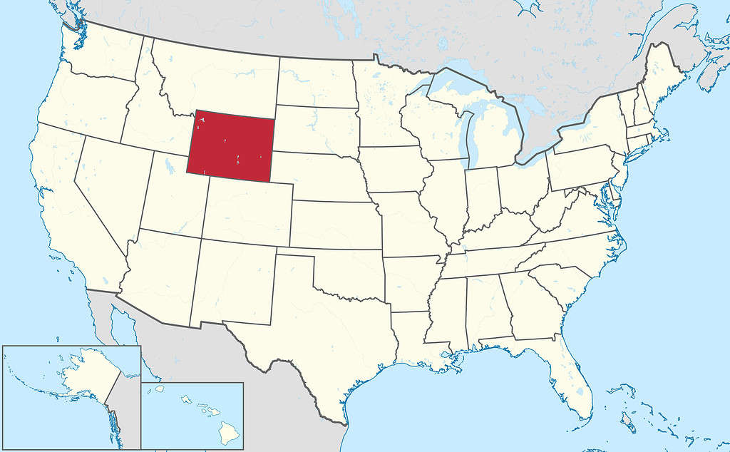Wyoming on United States map