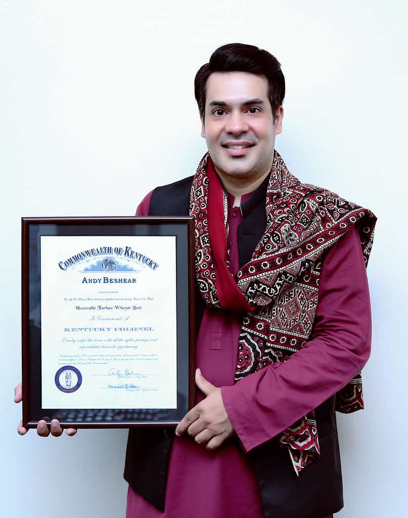 A Pakistani Philanthropist with Kentucky Colonel Commission Certificate