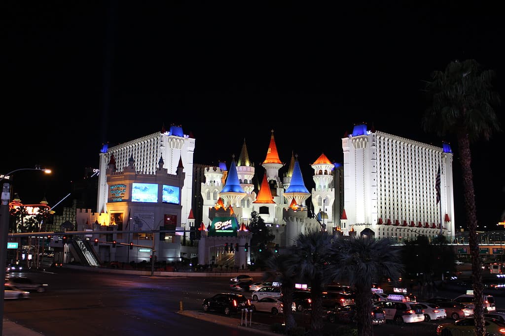 Excalibur hotel Las Vegas at night