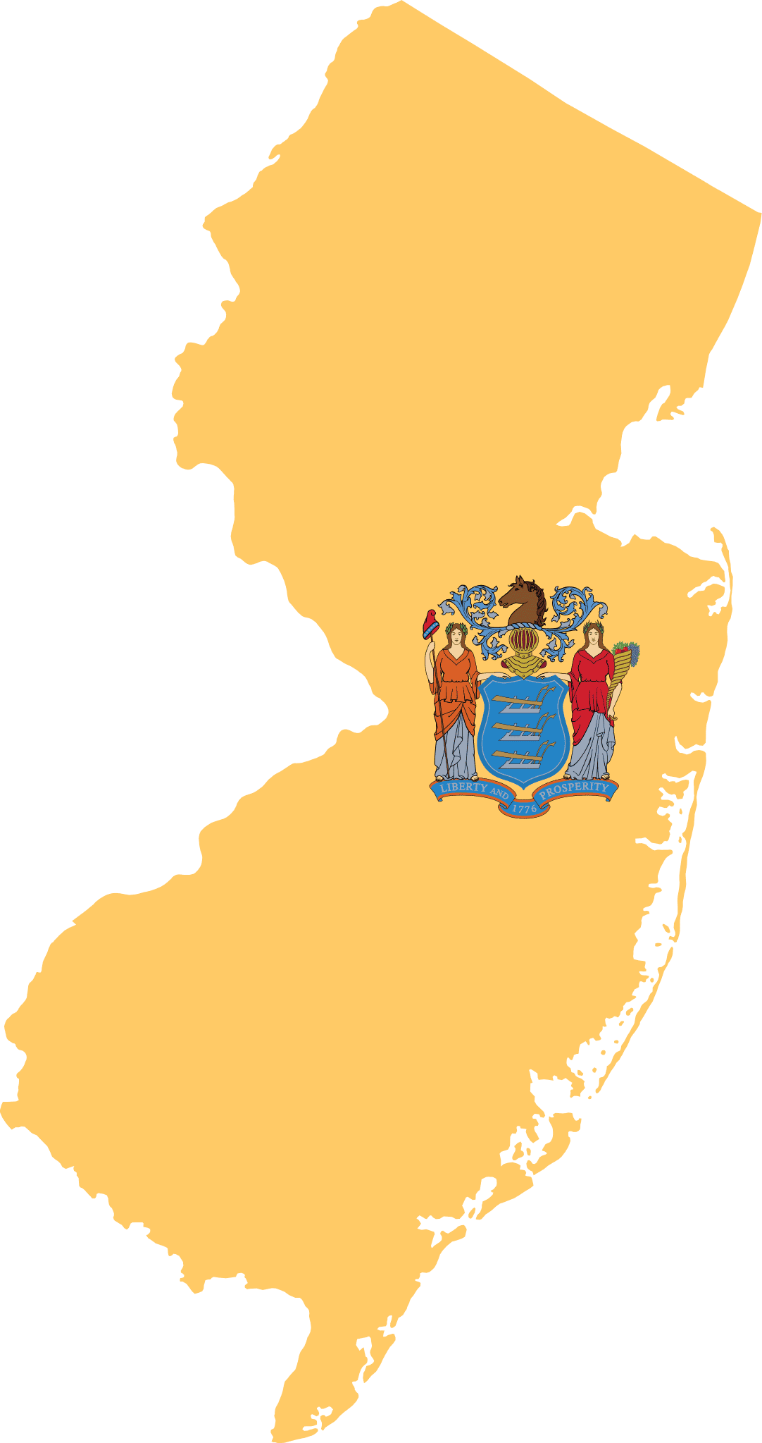 Flag map of New Jersey