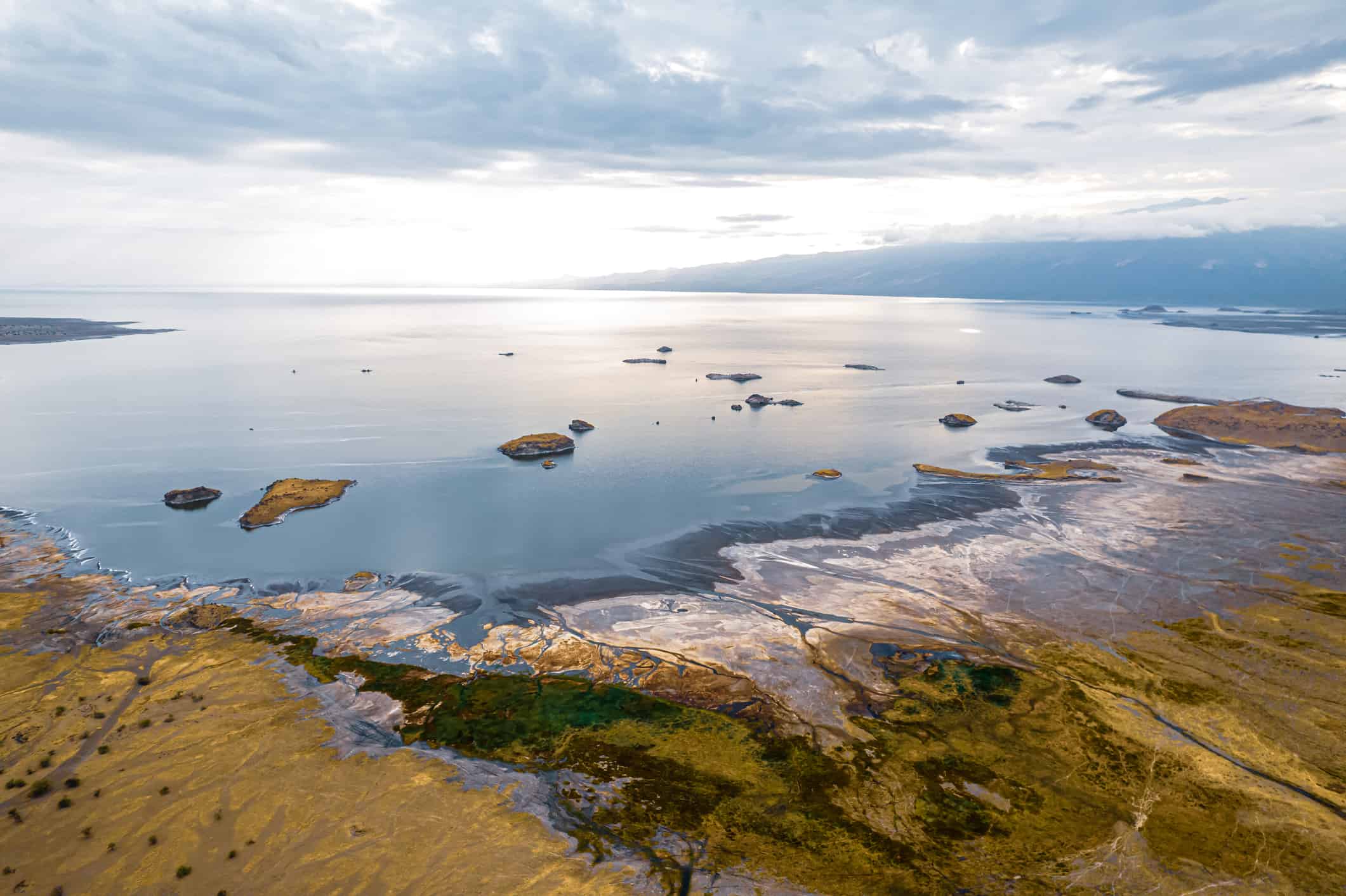 Lake Natron with Soda Ash shore