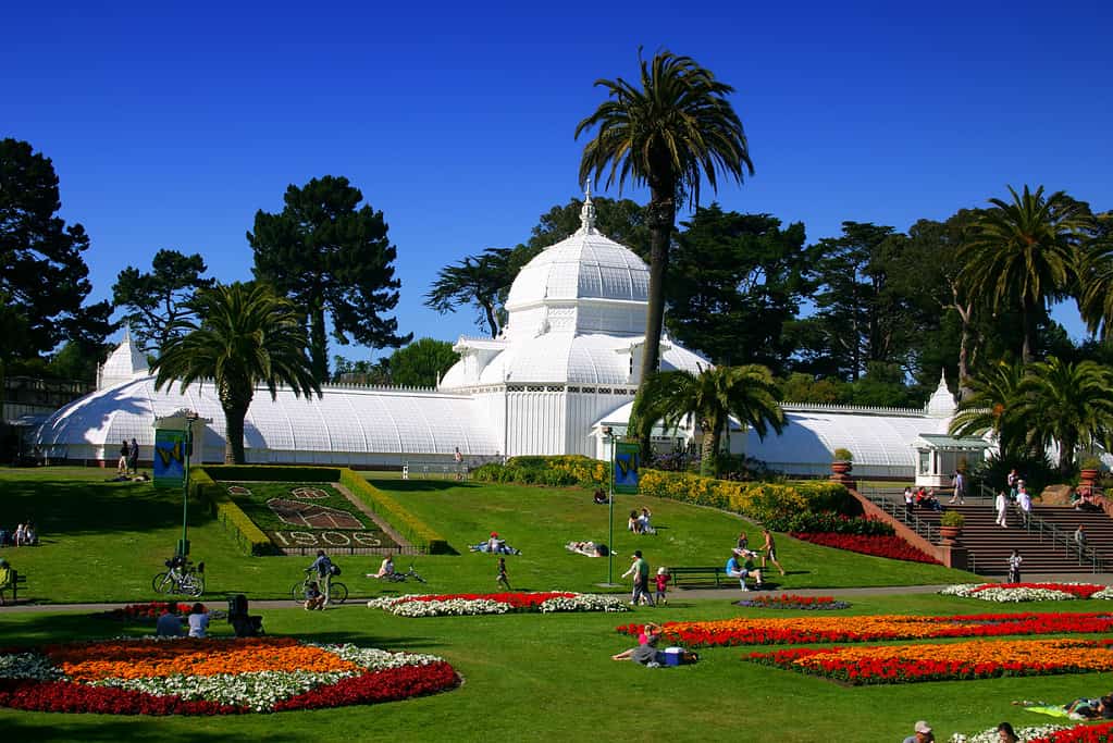 A view of the conservatory of flowers in San Francisco