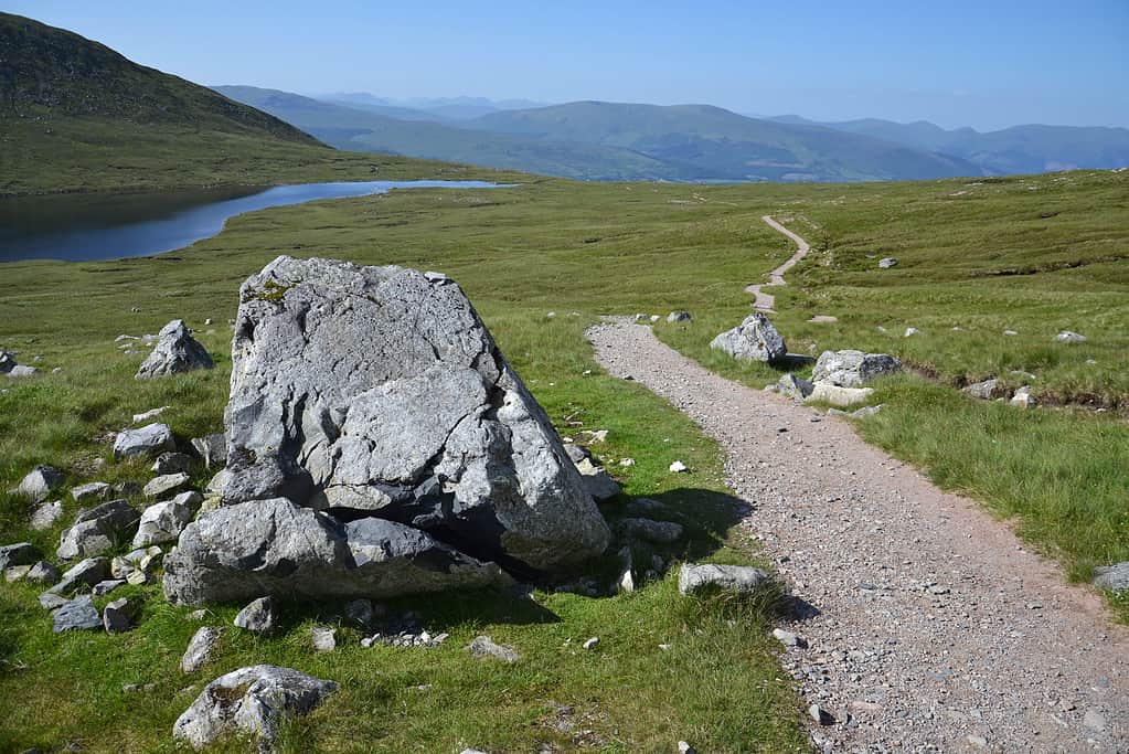 Path to Ben Nevis the highest mountain in the UK