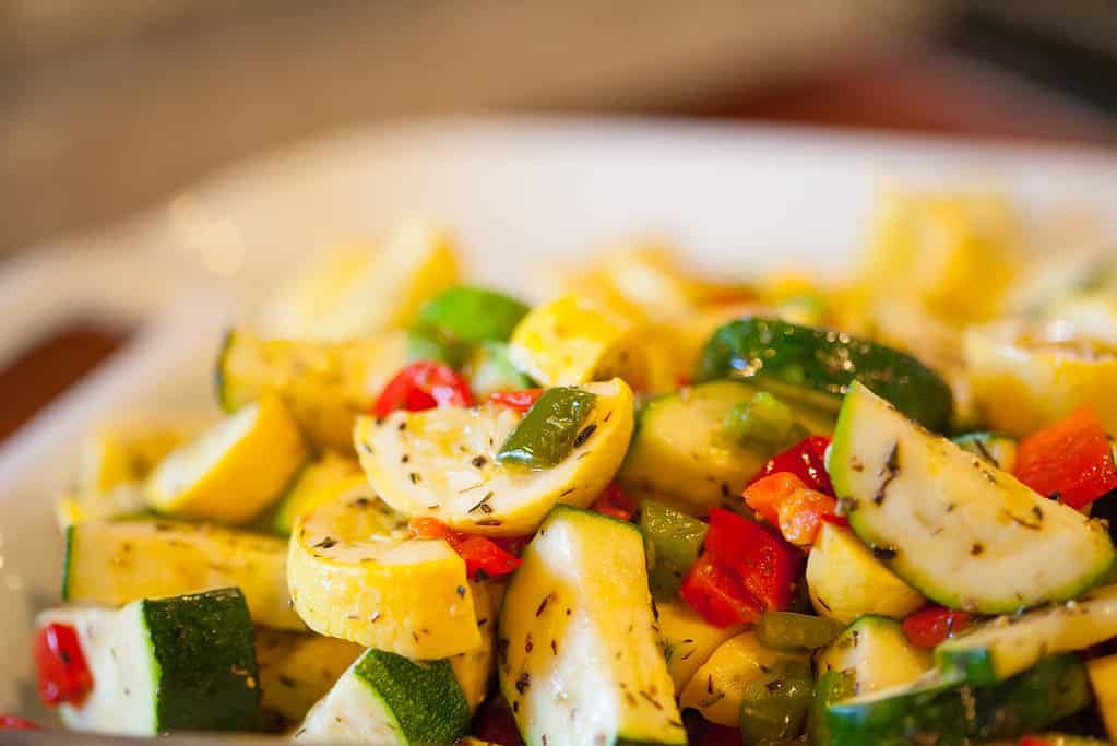 Herbed Vegetable Plate - yellow squash and zucchini 