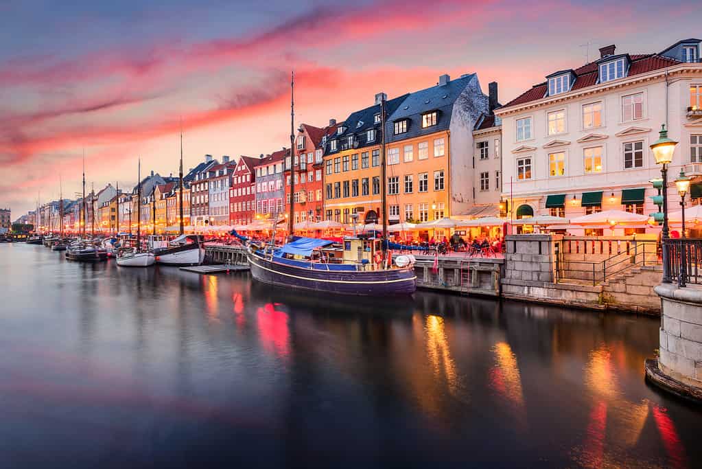 Copenhagen, Denmark at Nyhavn Canal- one of the world's 40 cities that could be underwater by 2050