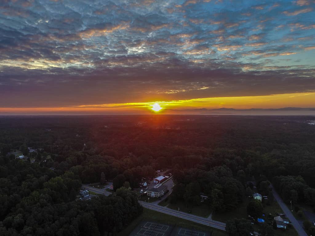 Sunrise over Saratoga Springs, NY