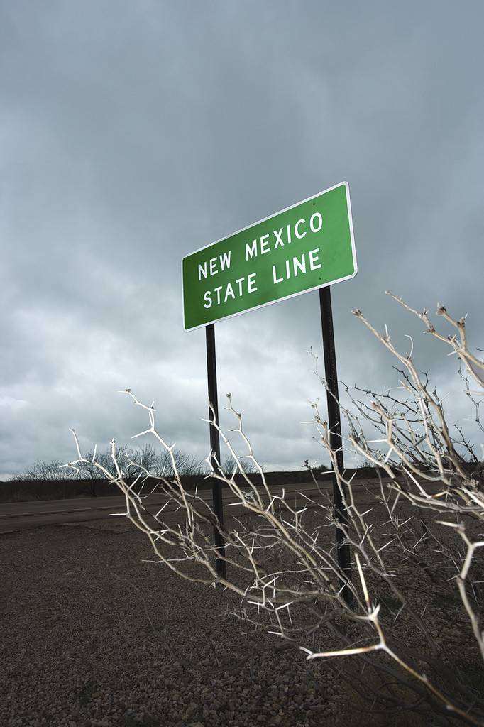 New Mexico state line sign