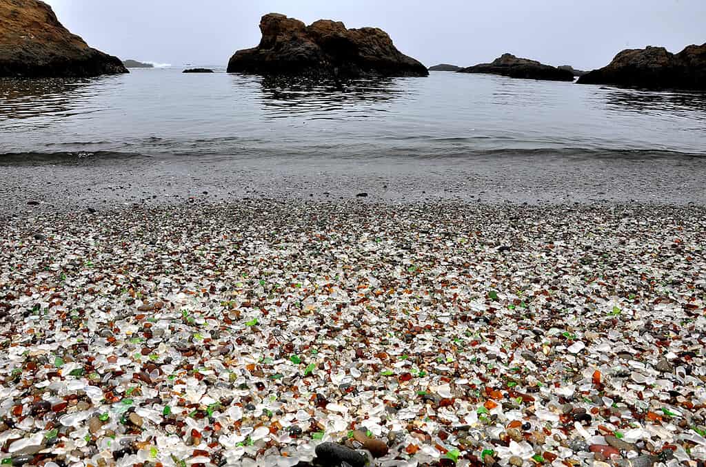 Beach covered in sea glass, Glass Beach Fort Bragg