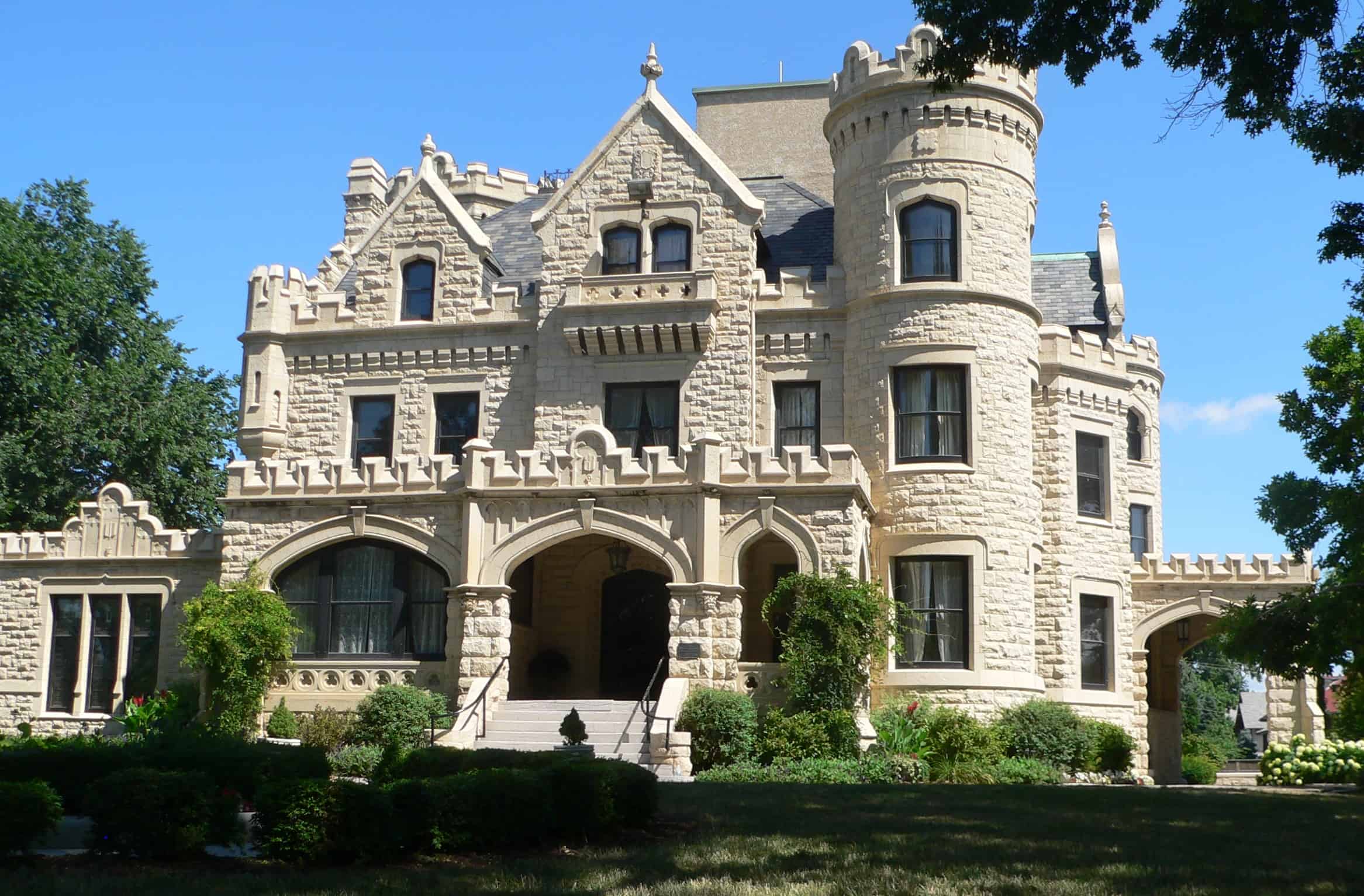 Joslyn Castle, located at 3902 Davenport Street in Omaha, Nebraska; seen from the south.
