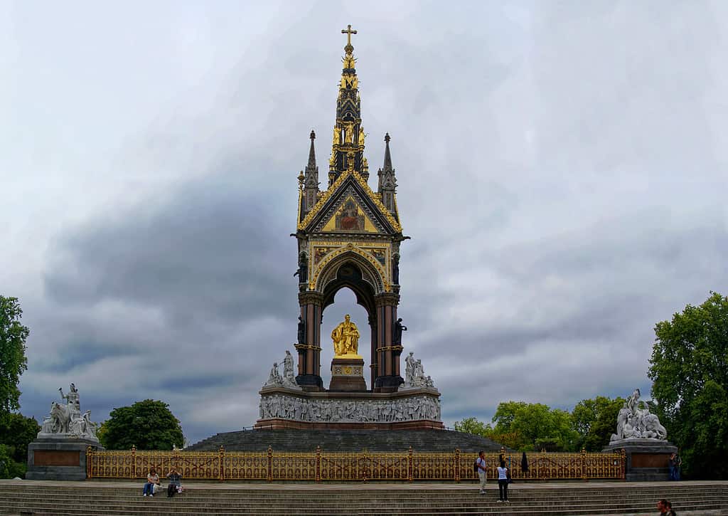 The Albert Memorial at Kensington Gardens,London, England.