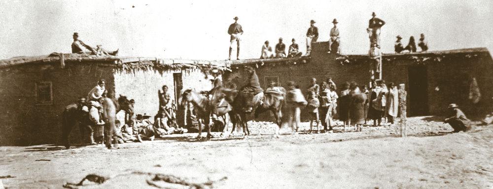 Long Walk of the Navajos - Navajo captives at Fort Sumner, c. 1860s
