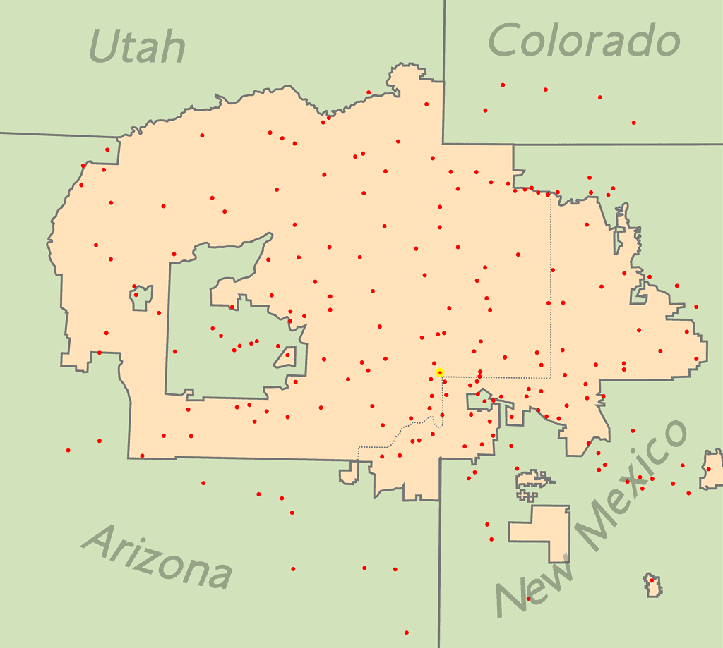 Map of Navajo Nation