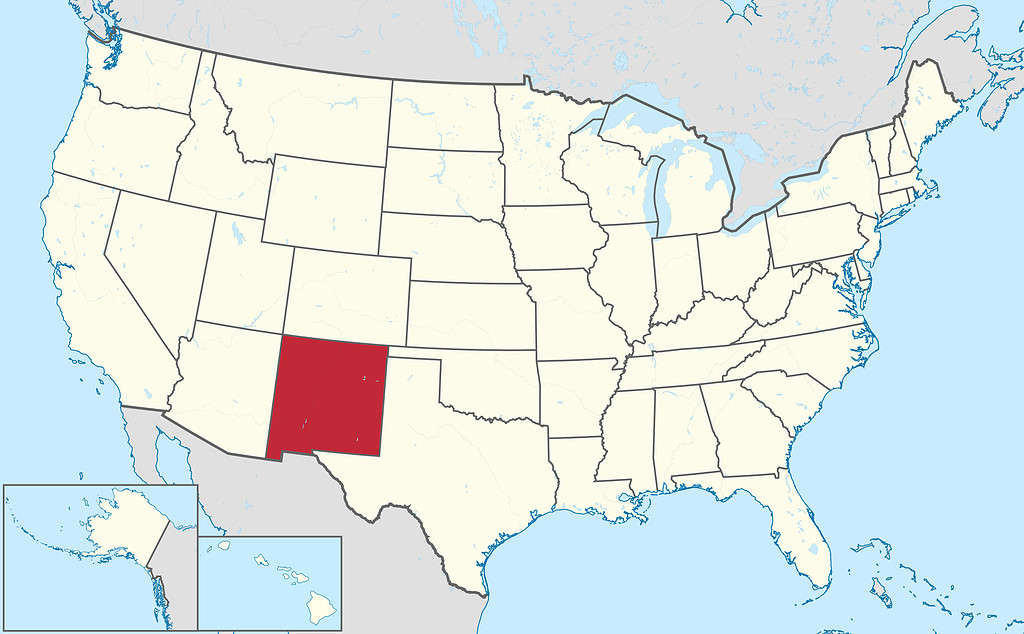 New Mexico on U.S. map