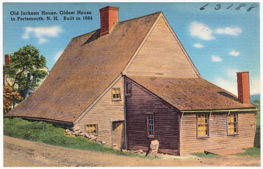 An old postcard shows the Richard Jackson House.
