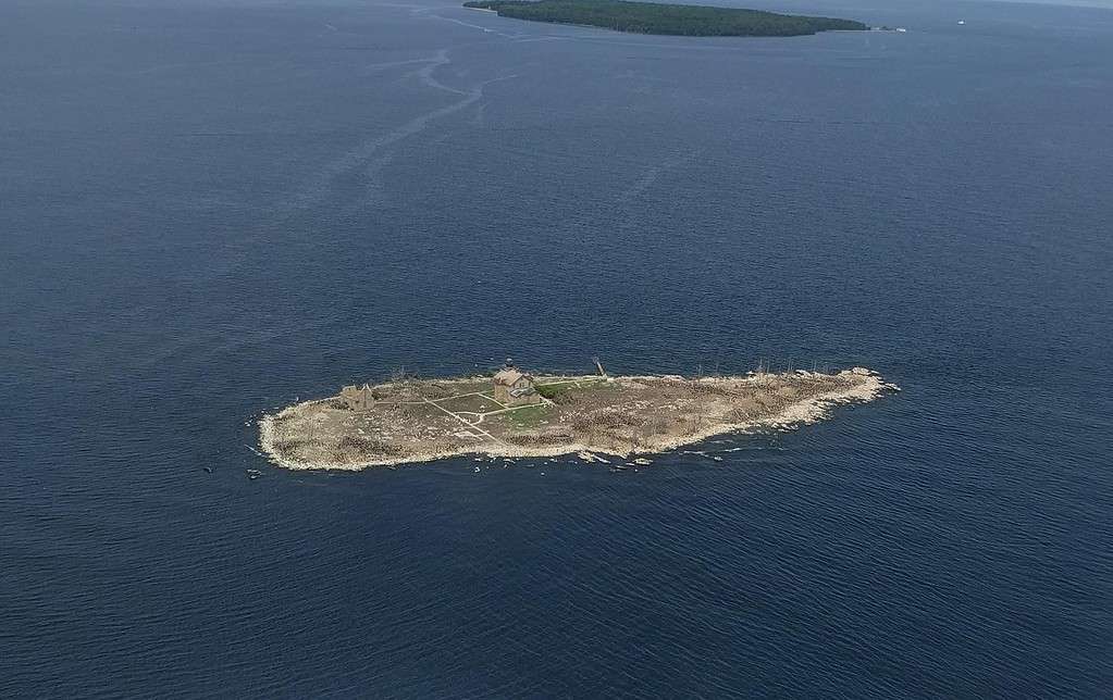 Pilot Island is the site of three major shipwrecks by Door County, Wisconsin.