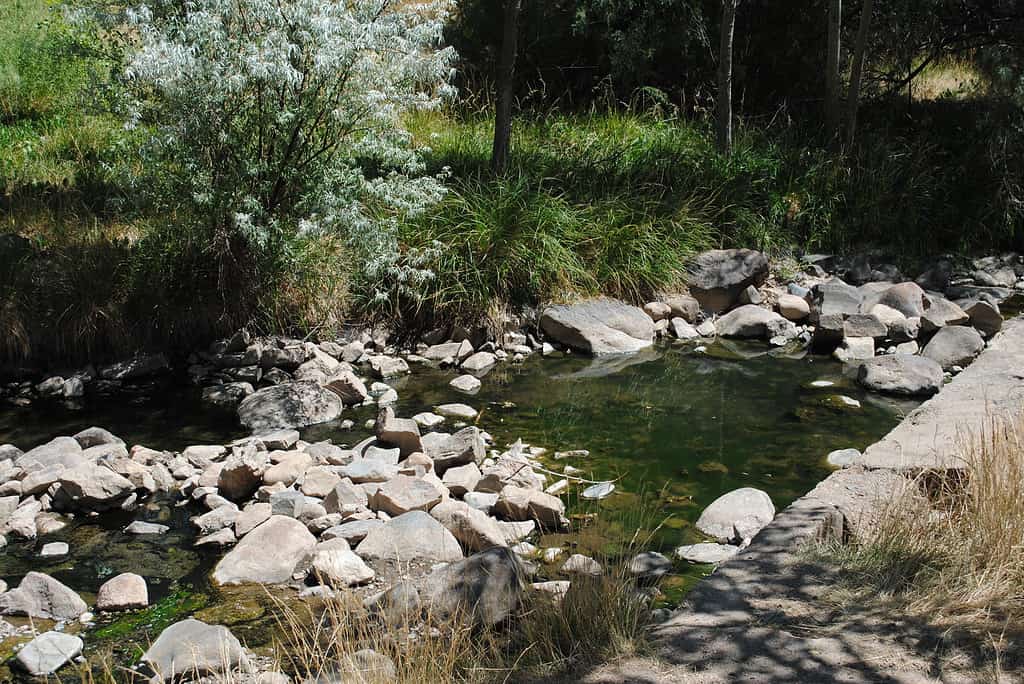 Montezuma Hot Springs at the Gallinas River, near Las Vegas, New Mexico.