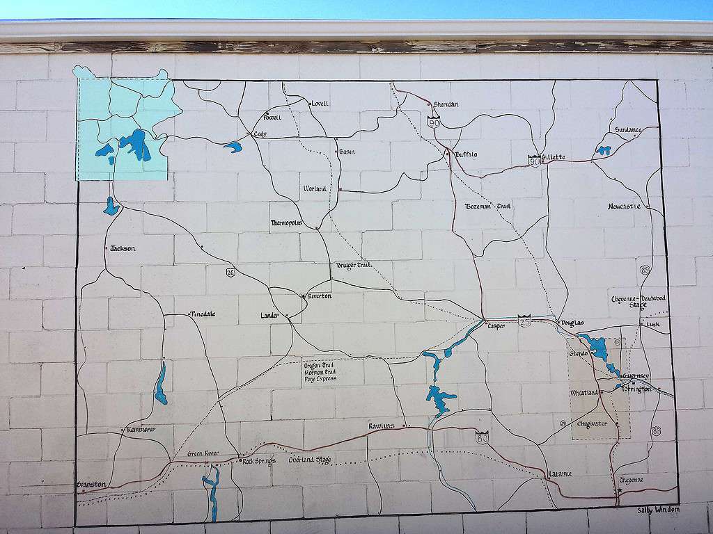 Wyoming map mural